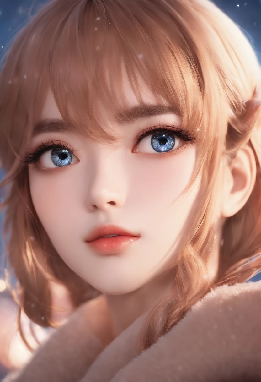 Starry eyes, it looks even more beautiful than immortal, Ahoge, hair, star-shaped pupils, amber eyes, colored contact lenses, blush, high detail, anime, romanticism, modern, gothic art, anime style, film lighting, ray tracing, motion rye, close-up, sony fe gm, uhd, high detail, top quality, 8k, big breasts, light brown hair, hat, twin tails, clean fingers, well-formed fingers, long jacket, ribbon, mystery, knitted hat, snow, anger, impatience, naked, porn, young, sex, steamy, orgasm, cum