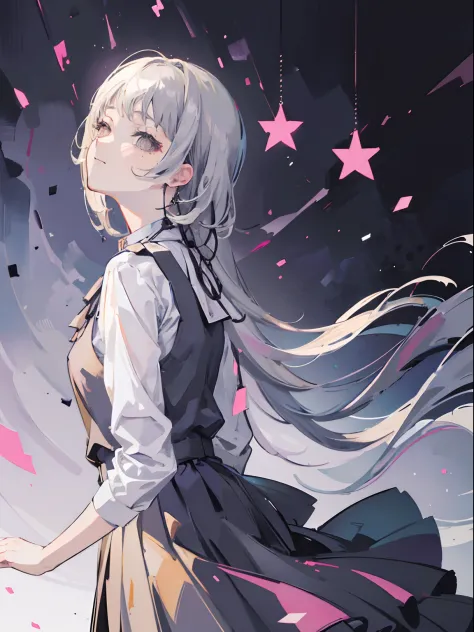 (masterpiece, top quality, best quality,official art, beautiful and aesthetic:1.2),(1girl:1.3), long gray hair,