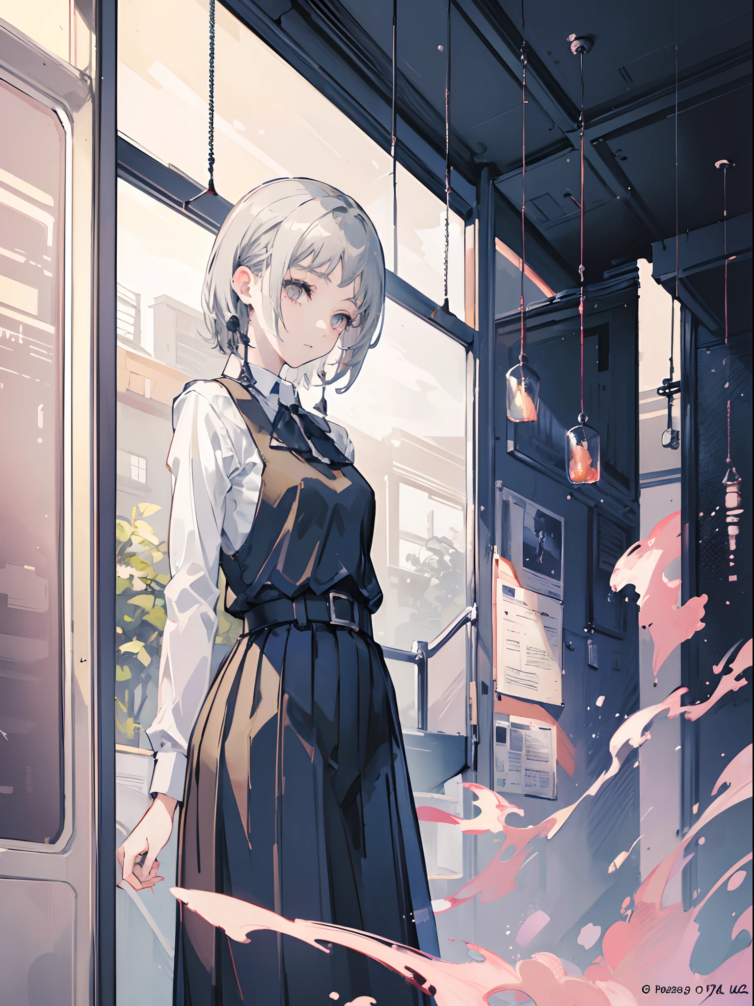 (masterpiece, top quality, best quality,official art, beautiful and aesthetic:1.2),(1girl:1.3), gray hair,