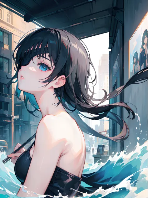 (masterpiece, top quality, best quality,official art, beautiful and aesthetic:1.2),(1girl:1.3), long black hair,