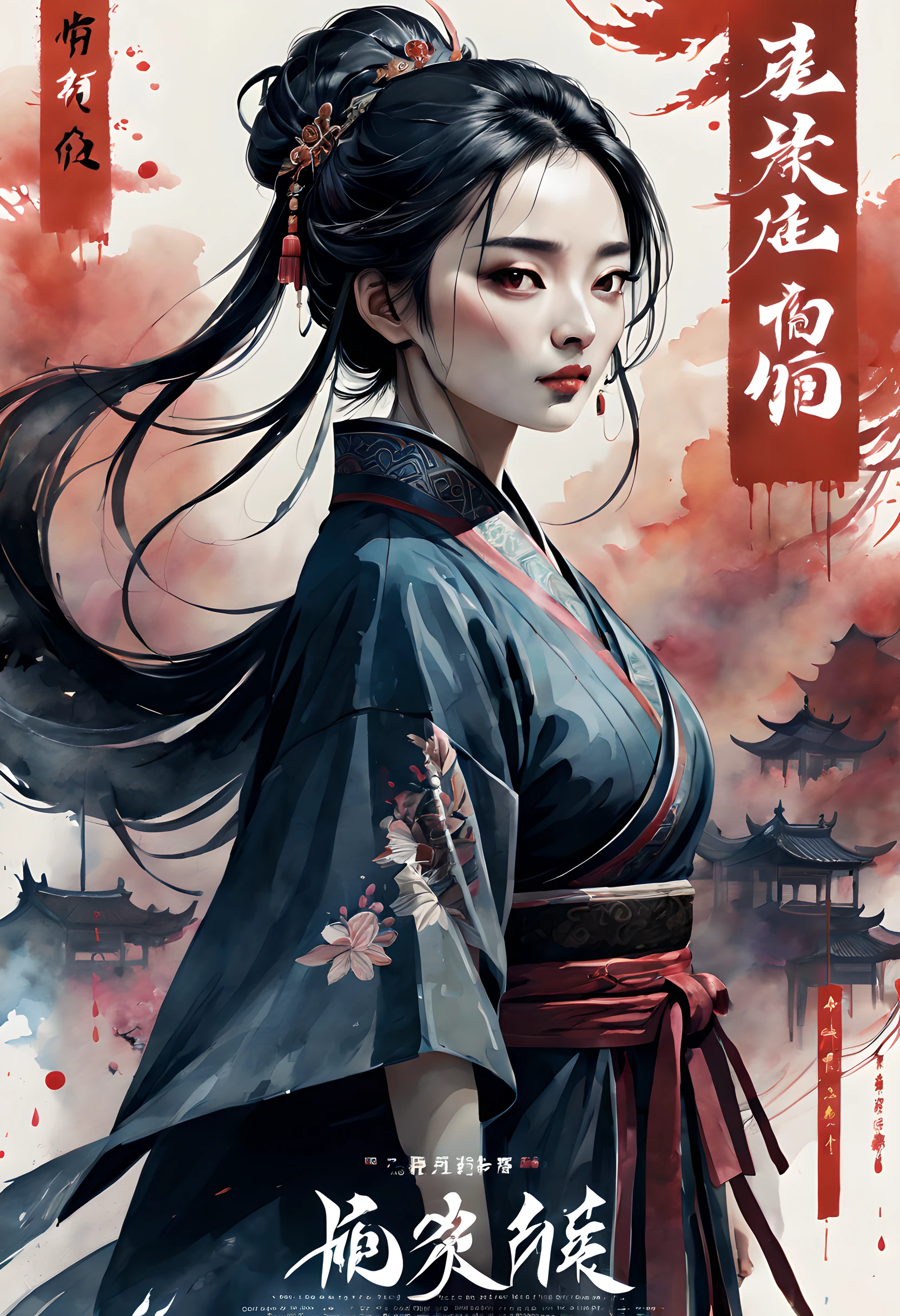 (movie poster style:1.5), (movie poster:1.5), (ink and watercolor painting:1.5), (Tasteful:1.5), (ink and watercolor painting:1.5), (Chinese style:1.5), (full color:1.5), 8k, 4k, (magic:1.5), (dripping paint;1.5), (chiniese movie poster:1.5), （Period Drama Poster:1.3), (three kingdom:1.5), (Three Kingdoms:1.5), (Takeshito:1.5), (war:1.5), (movie title:1.5), (logo:1.5), (text:1.5), (Background of period drama:1.5),