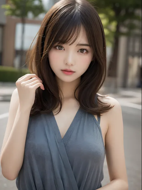 finely detail, hight resolution, hightquality、Perfect dynamic composition, Beautiful detailed eyes, Medium Hair, small tits、Natural Color Lip,Kamimei、Shibuya、20 years girl、1 persons、Transparent skin、Glowing hair、masutepiece, Best Quality, Illustration, Ult...