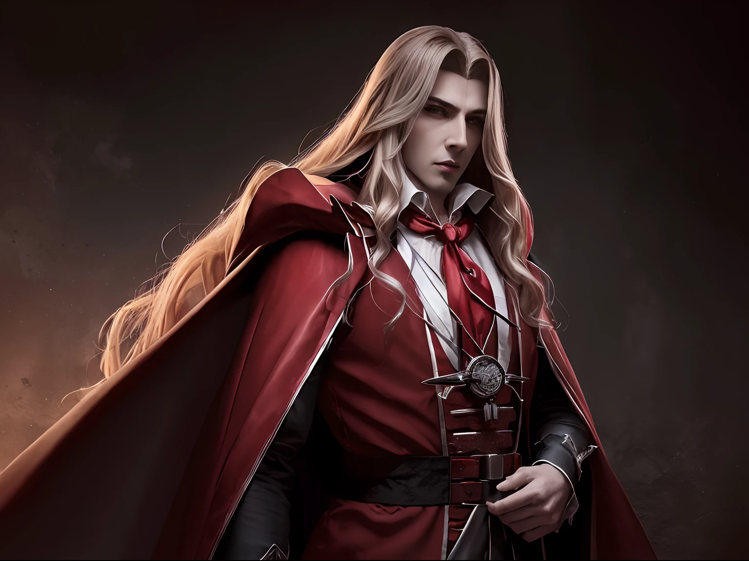 (((dracula )))8k,((de Castlevania)((élégant))(((Cape rouge)))chaud, beau,((élégant)),(((porter des vêtements serrés )))((a une épée)))8k, tout hyperréaliste comme un rendu de traçage de rayons de moteur irréel ((style humain hyperréaliste)),(((Fond sombre vide))). tout hyperréaliste comme un rendu de traçage de rayons de moteur irréel estilo humano realista ,(((Fond sombre vide)))., Doucement éclairé, Détail intime et exquis, netteté, complexe et détaillé, photographie récompensée, petit projecteur, faible contraste, haute netteté, symétrie faciale, profondeur de champ, fond cinématographique, Rendu moteur irréel, image centrale, onirique, Doucement éclairé, intime, imagen de corps entier ,corps entier, hdri