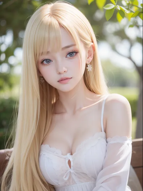 Raw photography、(((Portrait of extreme beauty)))、The upper part of the body、tilt your head、Looking at the camera、((Glowing white shiny skin))、Gloss Face、Teak Gloss、1 persons、17-year-old ultimate beautiful girl、Small face beauty、((Very beautiful, Bright and...