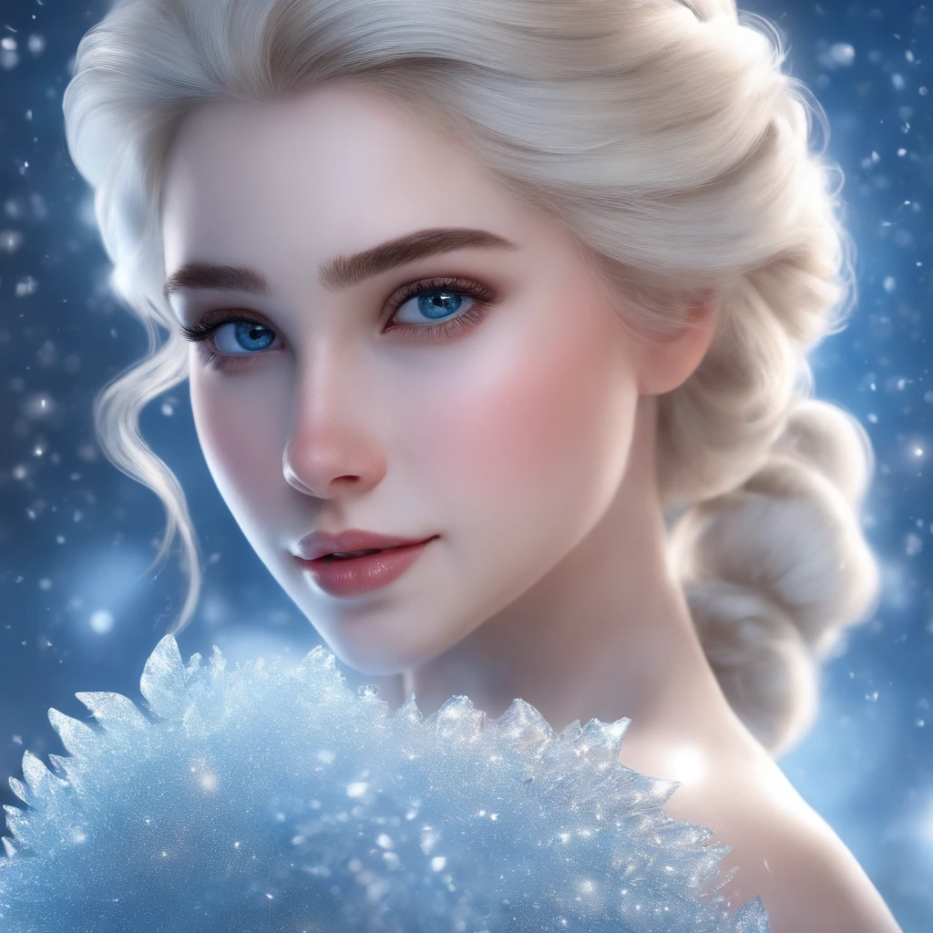 A close up of a woman with blonde hair and blue eyes - SeaArt AI