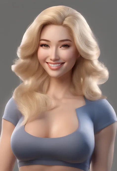 A woman with a big breast posing for a picture - SeaArt AI