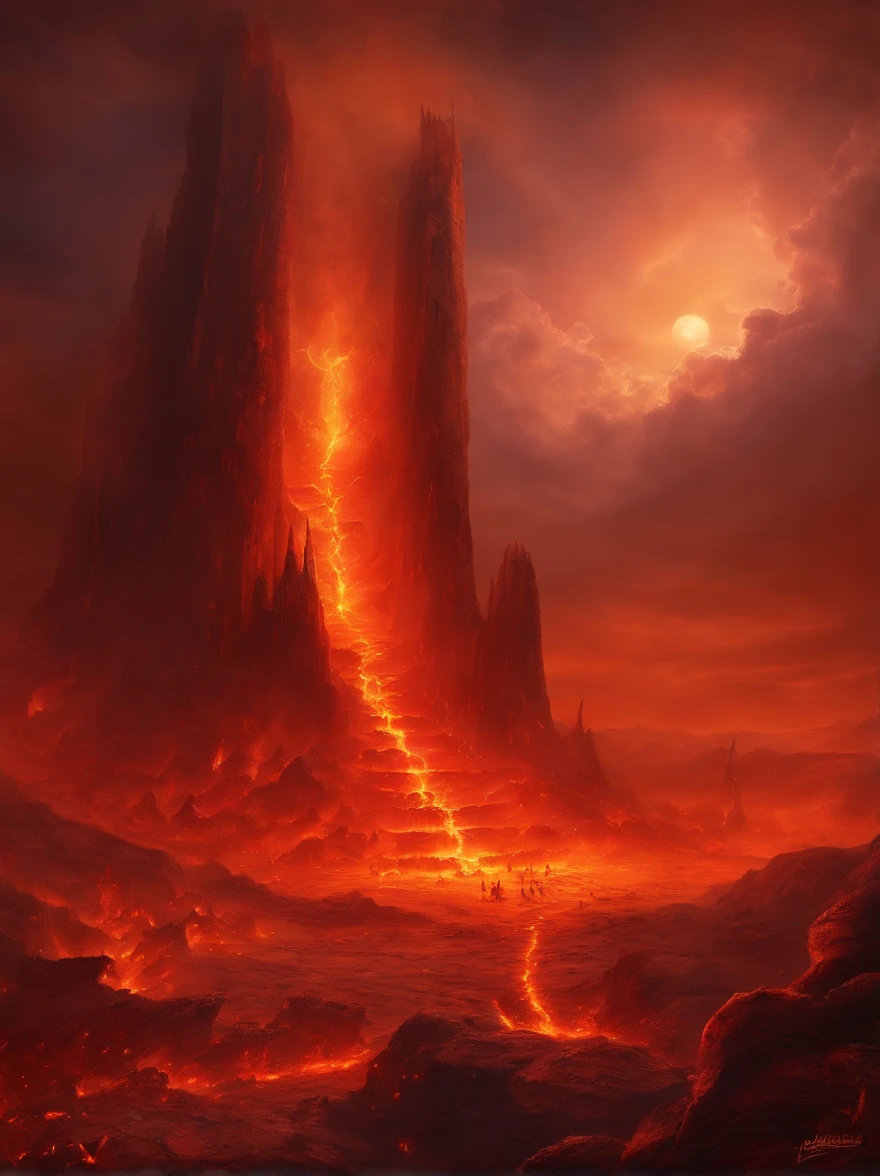 , Hellscape, The bottom of hell, Apocalyptic landscape of hell ...