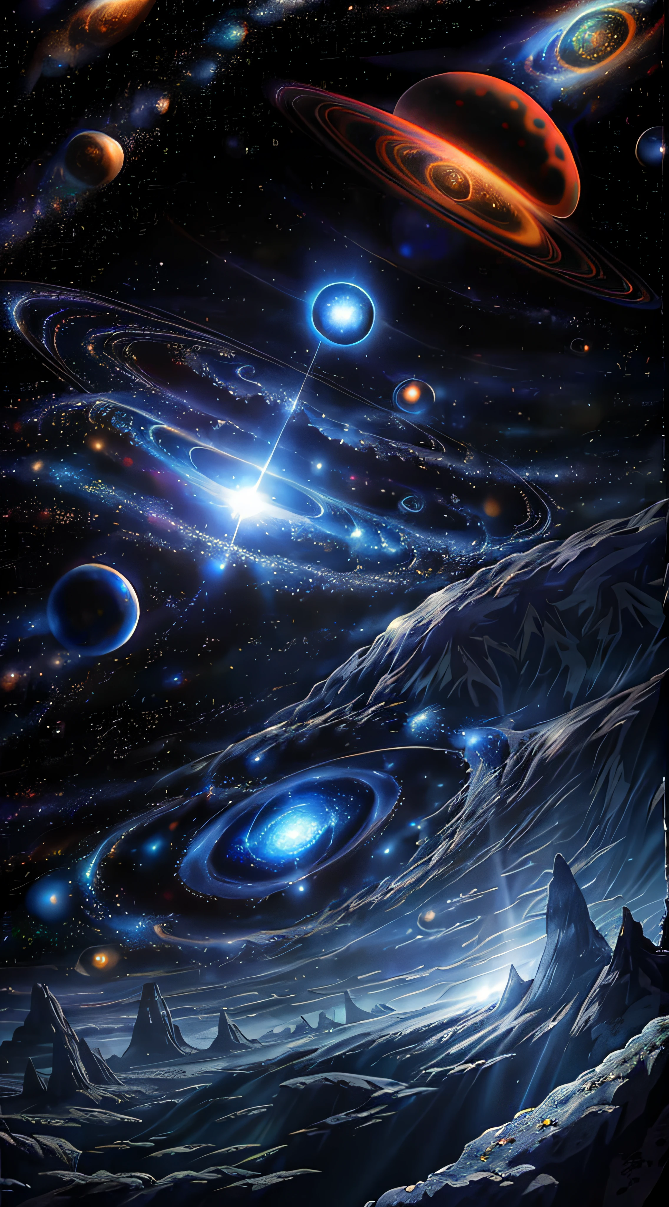 Masterpiece, Best quality, High quality, Extremely detailed Cg Unity 8K wallpaper, Depth of field, hdr,,Photorealistic,Extremely detailed, Intricate, High detail, Universe, space, milky ways, stars, planetes, astronault, kosmos, Celestial, Starcloud, black hole, solar system, cosmic rays, supernova, Deep space, astronomical objects