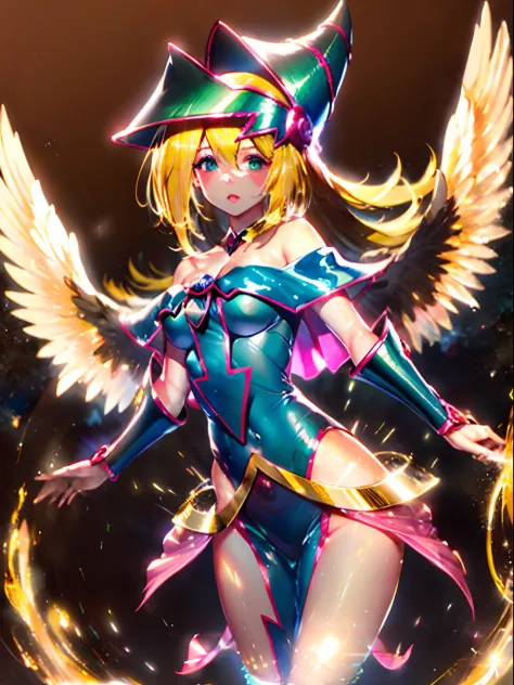 1. Mujel Dark Magician:2-Day Angel Edition:1 Spread your wings:3 in a coat of white feathers, Wings full of the back, glowing ha...