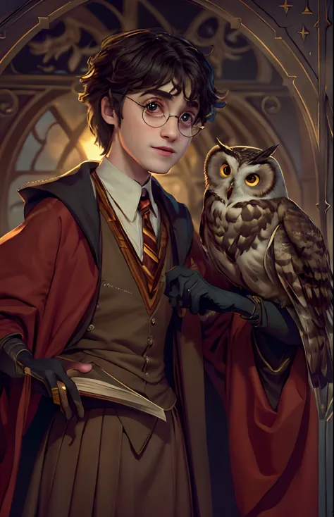 Harry Potter and the Owl Harry Potter and the Owl Harry Potter Harry Potter Potter Potter, Art from Harry Potter, Portrait of Ha...