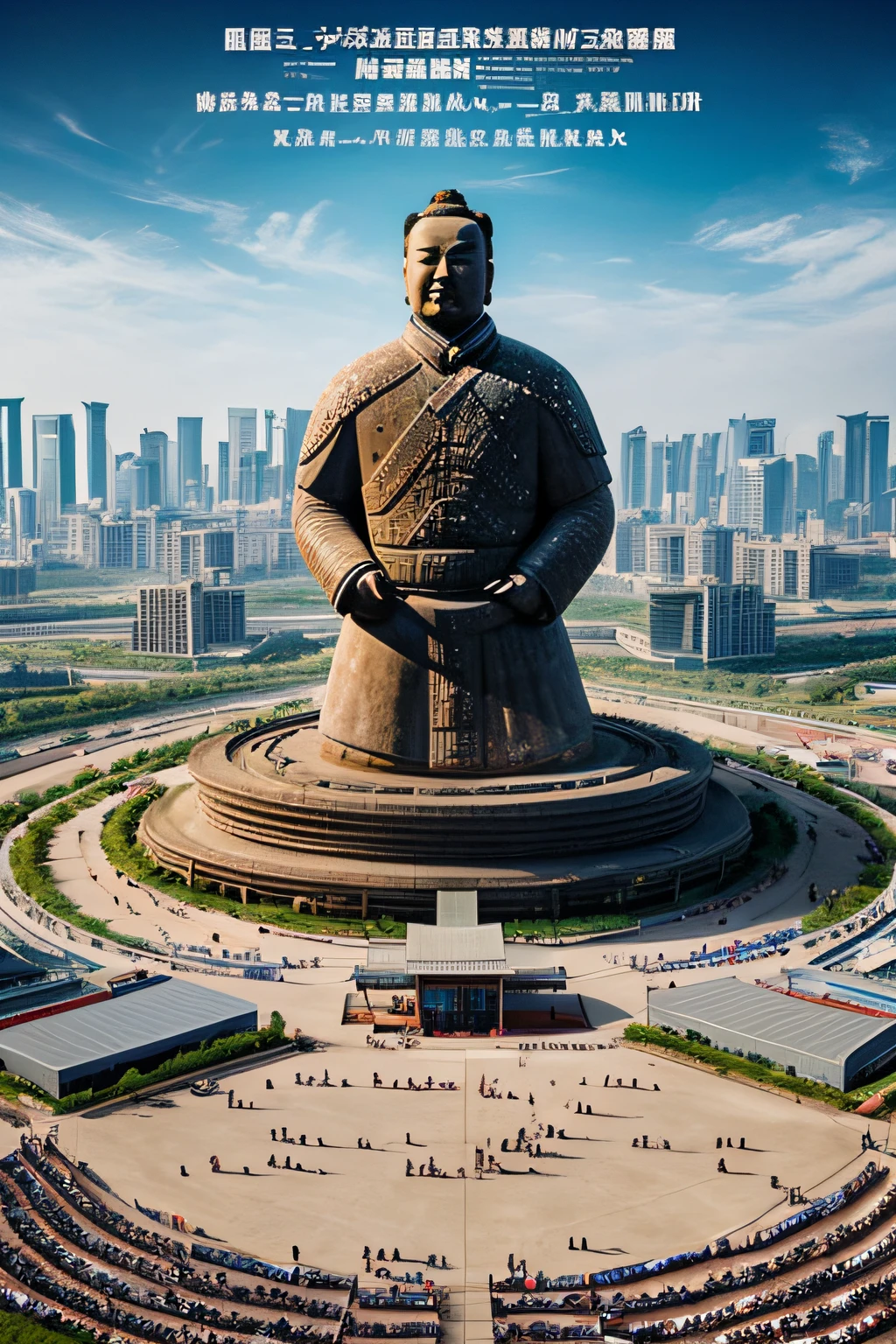 Masterpiece，Best picture quality，Large-scale projects and events，The terracotta warriors stand in the modern arena，The Shanghai World Expo will be held at the venue，（poster for：1）