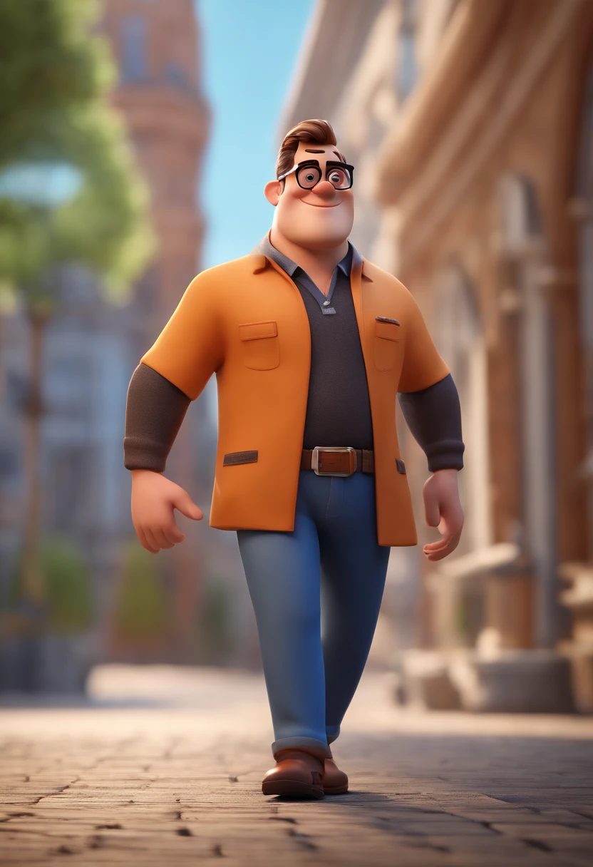 Personaje de dibujos animados de un hombre con gafas negras y camisa azul, personaje de animación, personaje estilizado, renderizado de estilo de animación, 3D estilizado, Arnold Maya renderizado, Render 3D estilizado, Toon render keyshot, Personaje 3D, Personaje 3D, Representación 3D estilizada, renderizado de personajes 3d, personaje animado, Carácter de primer plano, Pose del personaje,  (Estilo Pixar) (parte maestra:1.2) (bokeh) (mejor calidad) (piel detallada) (textura detallada) (8K) (arcilla) (iluminación cinematográfica) (enfoque nítido