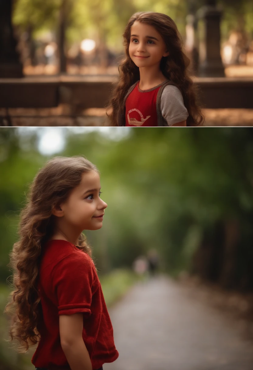 A close up of two photos of a girl with long hair - SeaArt AI