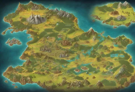 Tokkien World Style Map of Middle-earth, alta qualidade, melhor qualidade