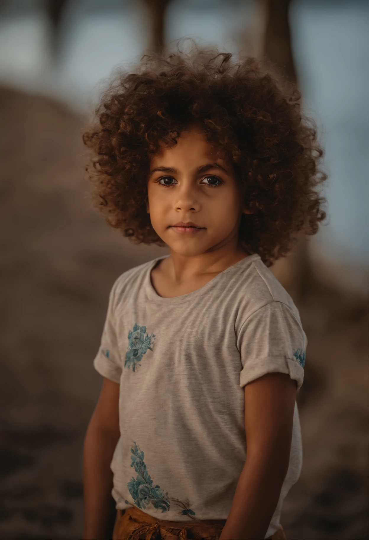 Vitor, 8 years old, white in color, lightbrown eyes, bonitas, with some freckles on her face, light brown hair and short