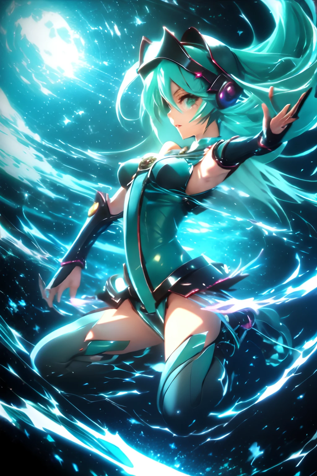 Hatsune Miku disguised as dark magician gils.