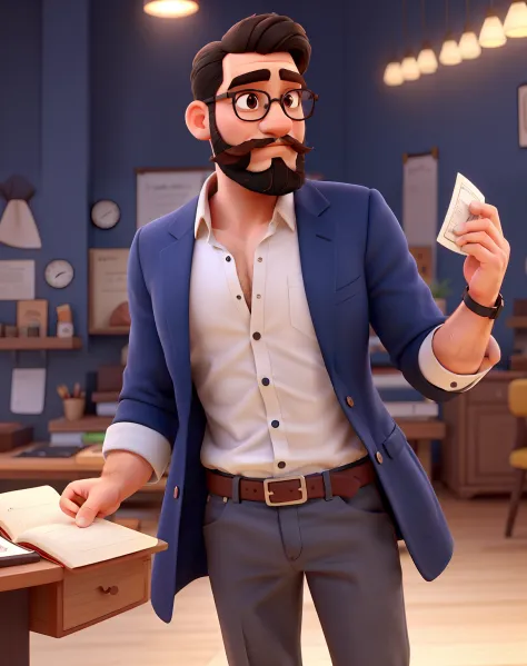 You can improve the beard, make it shorter, the hair shorter and black, the glasses a little round and the shape of the face a little more circular.