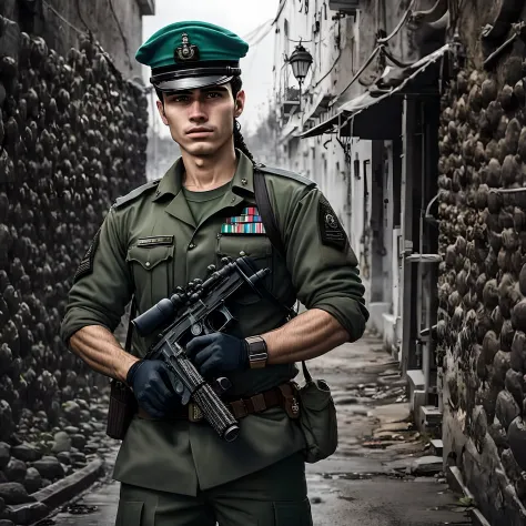 UN Portuguese soldier with a gun