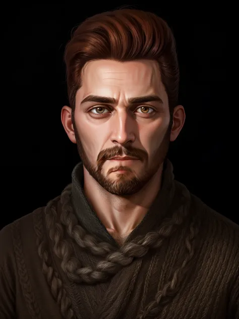 hd, (best detail), (best quality), disco elysium, arad man posing with beard and sweater