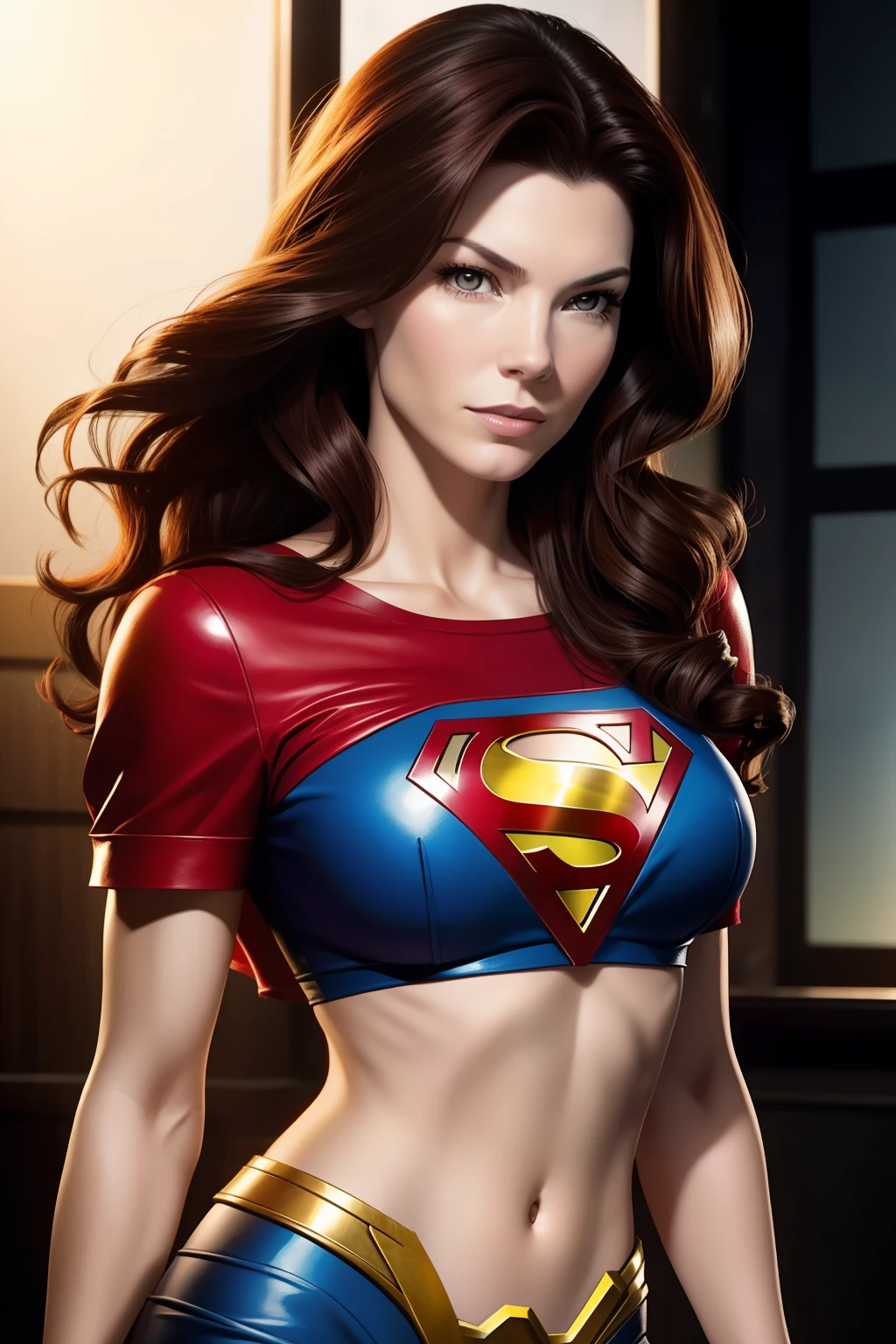 A woman in a superman costume posing for a picture - SeaArt AI