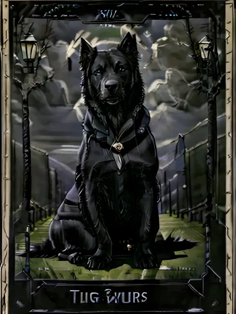 Severus Snape, Next to him is a large black dog; tarot card, Major Arcana
