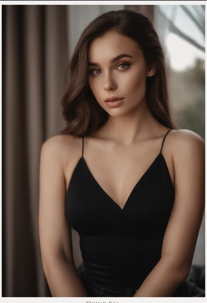 A woman in a black dress posing for a picture - SeaArt AI