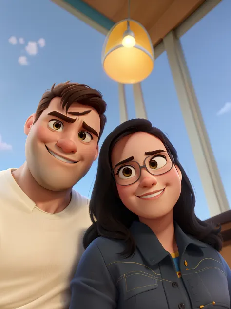 Casal estilo Disney pixar, alta qualidade, melhor qualidade