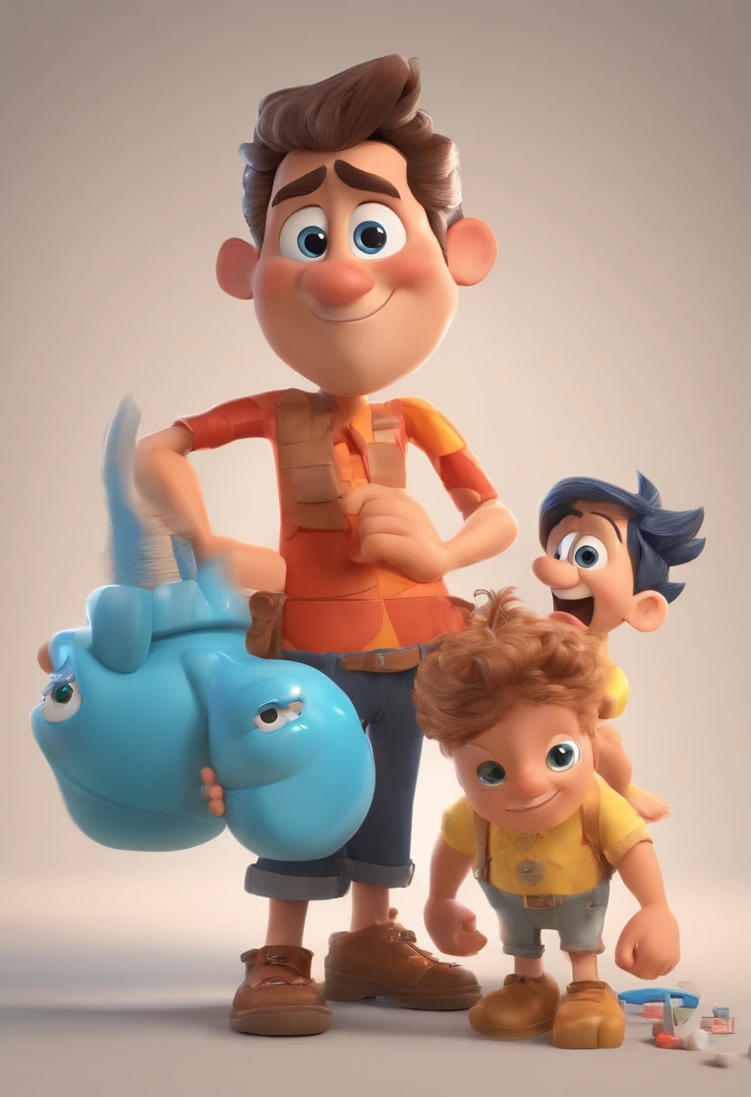 A close up of a cartoon character with two children - SeaArt AI