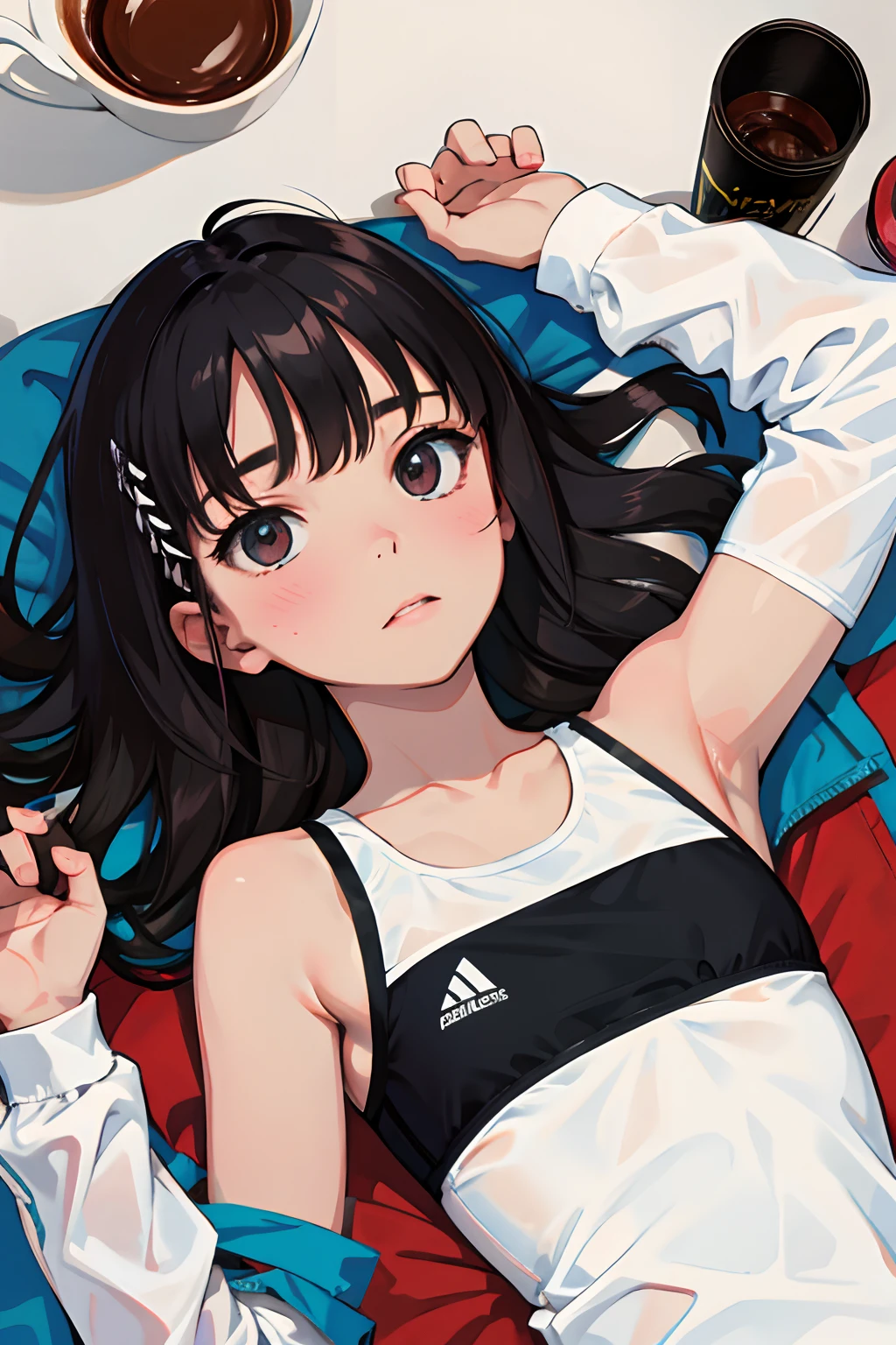 （​masterpiece，Highest Quality），，A dark-haired，Sportsbra