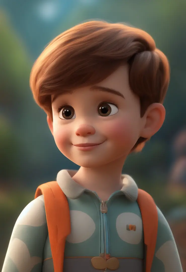 a happy cute kid standing short hair, vestindo uma fantasia espacial, , fundo branco, barnet, Tom, Estilo Pixar, ....3d, desenhos animados, rosto detalhado, asymmetrical 16k