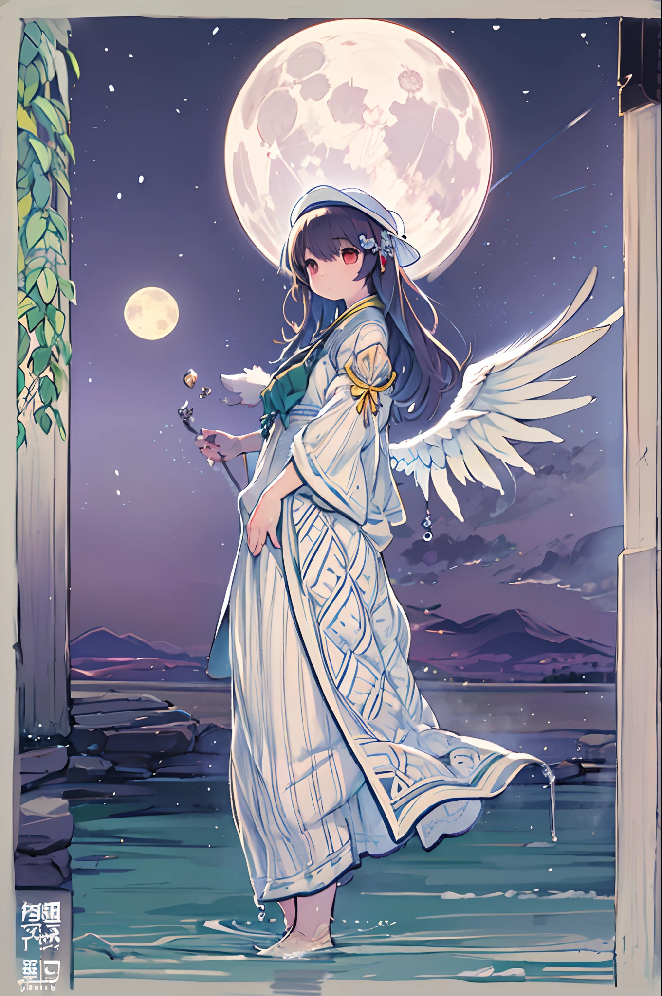 Girl on the water、Under the full moon、Night、Angel wings