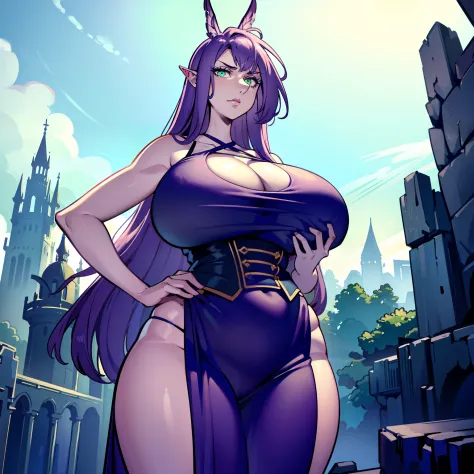 From below，Stand up，Hands were hoisted，（（gigantic cleavage breasts）），Huge stacked breasts，teat，teat，（Surreal breasts ）（（Extremely full breasts）），（（Super large）），Big breasts Thin waist，（（（Extremely large breasts））），worried expression，seductiv, masterpiece, ...