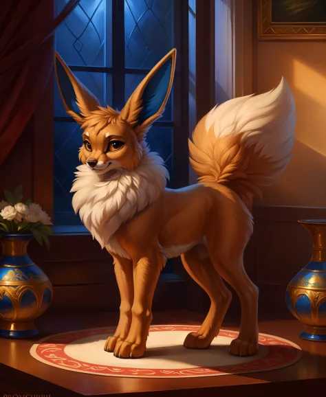 (score_9:1.0), hyperrealistic, feral, three-quarter view, (feral), eeveen, Eevee normal, eeveelution, presenting hindquarters, fur, raised tail,, sexy, perfect beauty, Studio Lighting, soft body, perfect anatomy, De-Noise, insanely detailed and intricate, ...