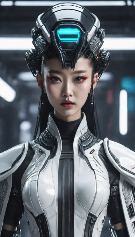 A fashion runway for alien technology , vogue photography , Inspired by Chinese Xianxia and cyberpunk。(Best quality,4K,8K,A high...