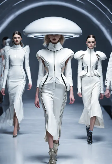 futuristic fashion show，High-tech catwalks，Vintage British collection