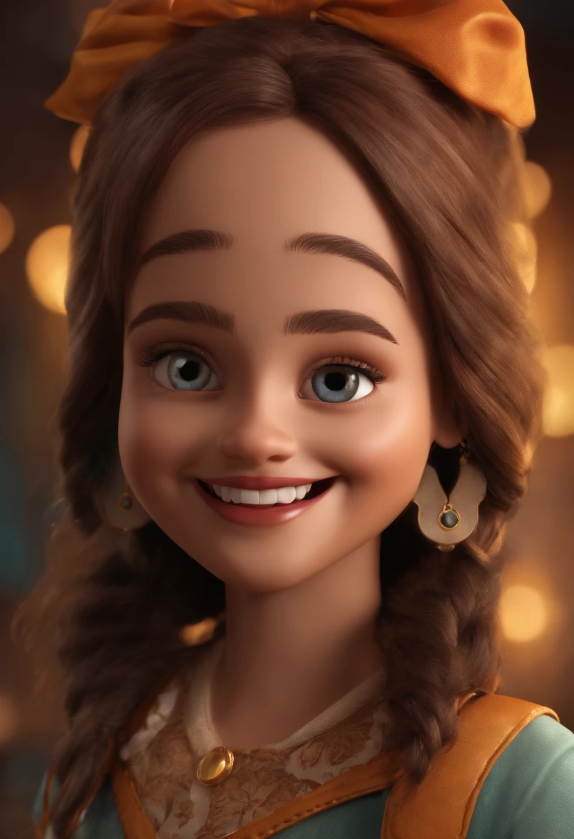 A close up of a cartoon girl with a big smile - SeaArt AI