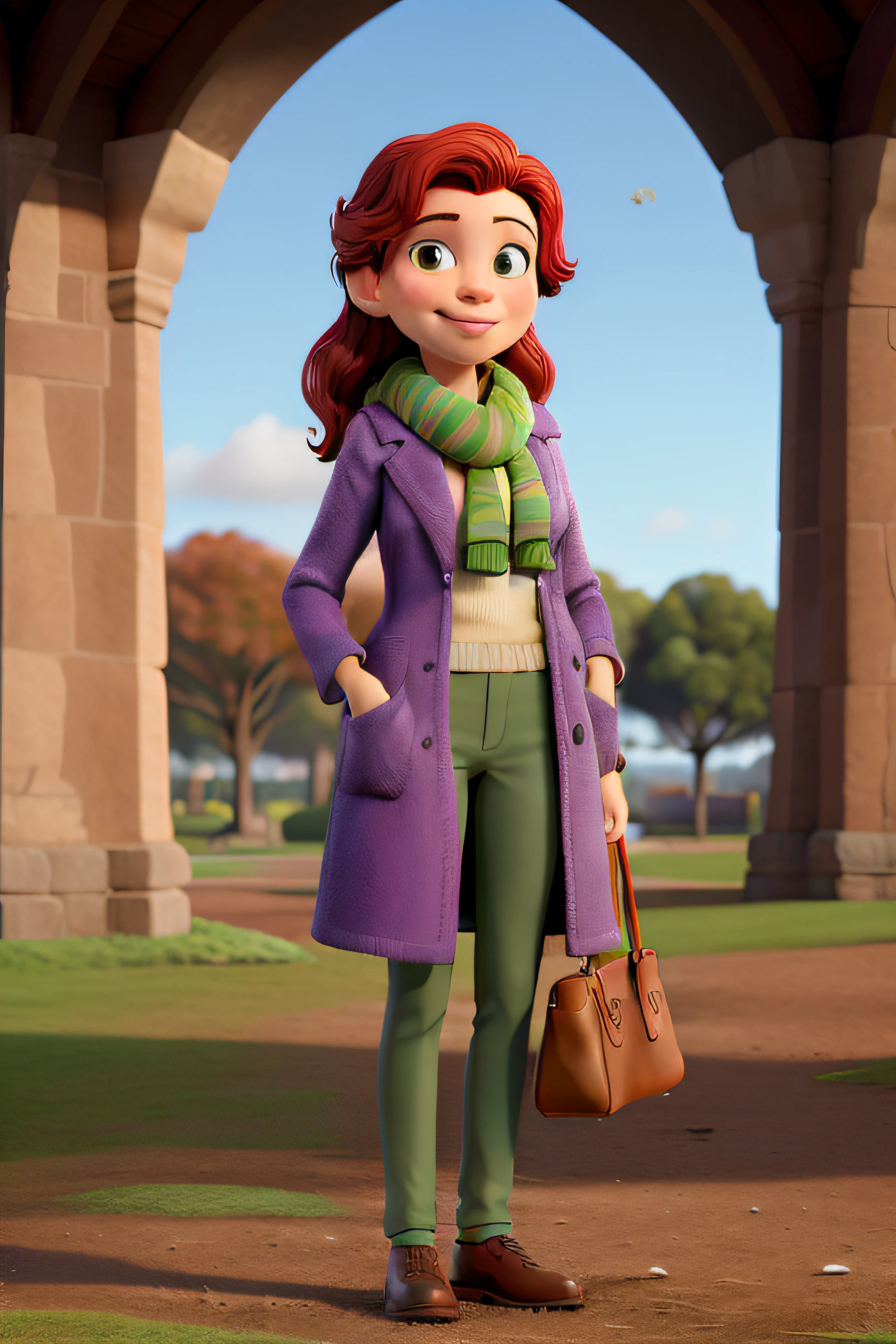 A close up of a cartoon character wearing a purple coat - SeaArt AI