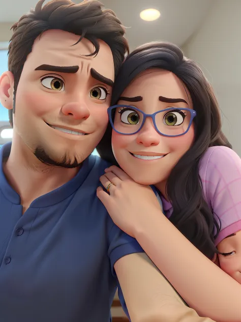 Casal estilo Disney pixar, alta qualidade, melhor qualidade