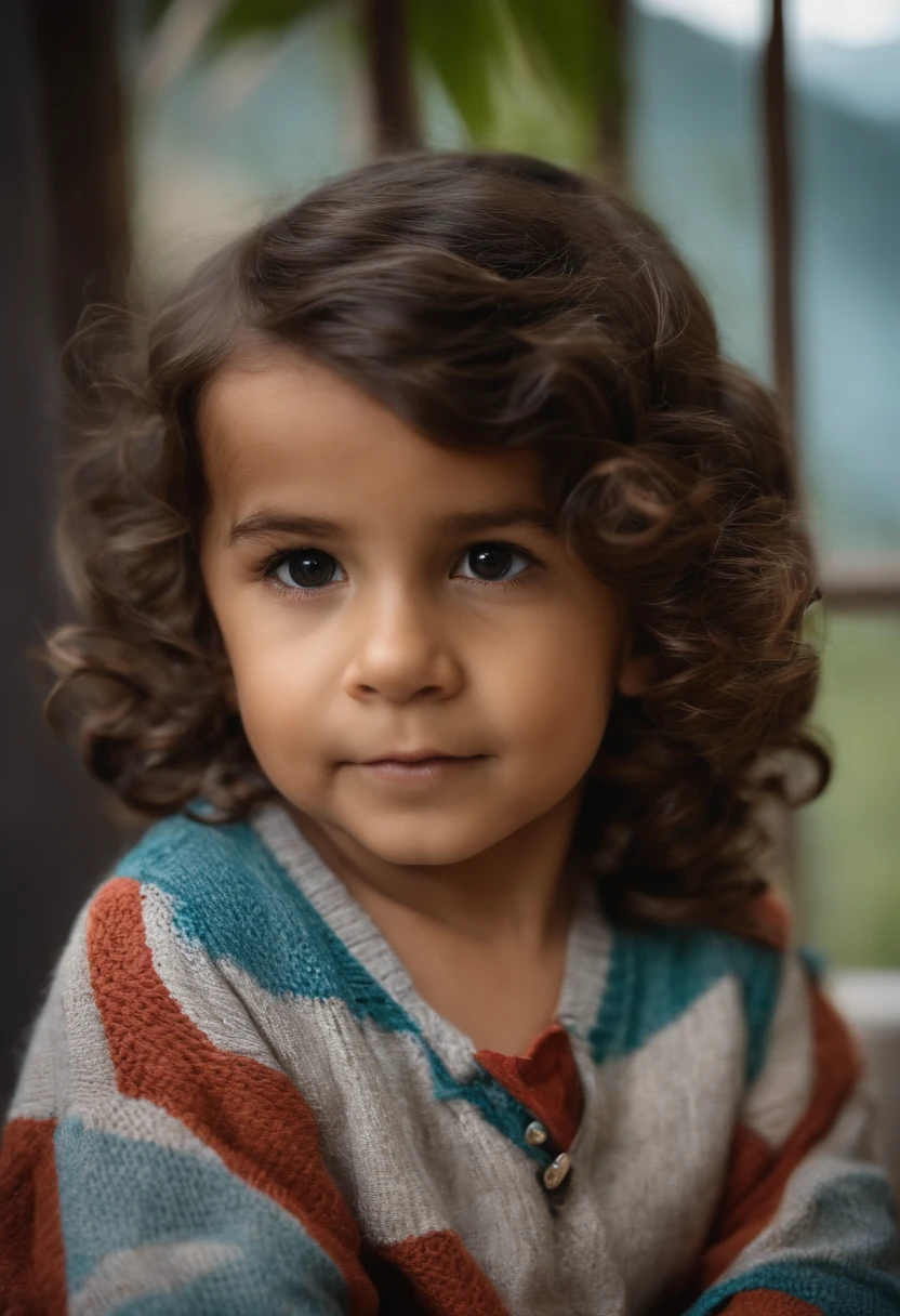 kleiner Junge mit braunen Augen und schwarzen Haaren