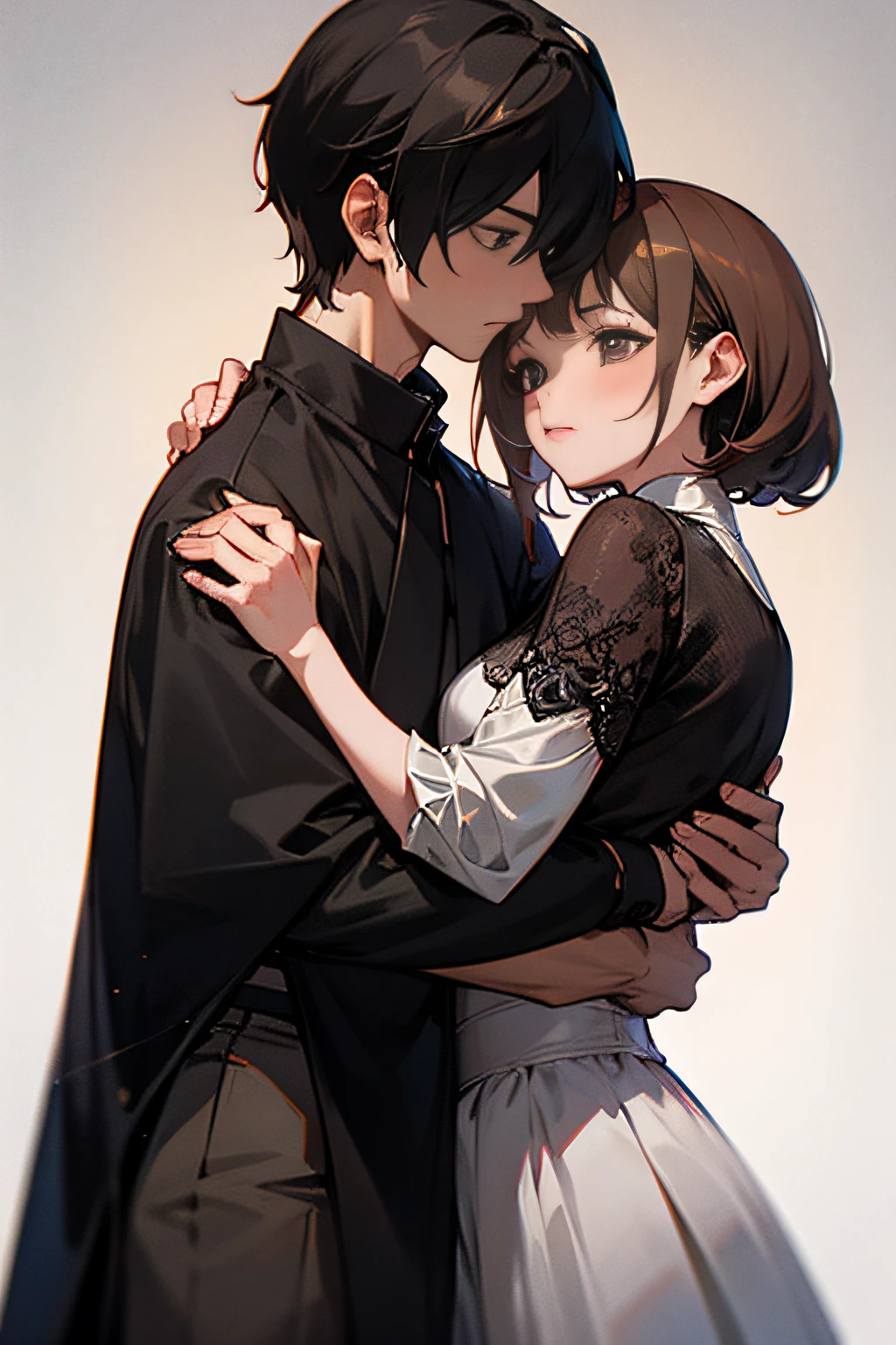 One man,One lady,Princess hug,detailed  clothes