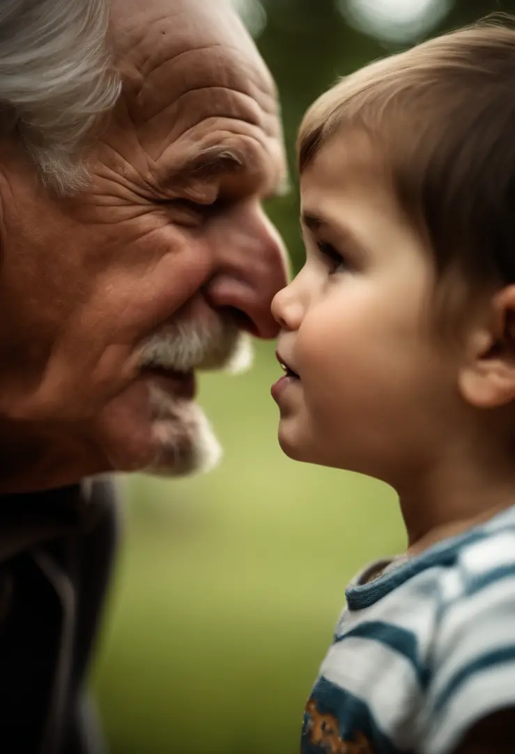 Child defecating into a grandpa’s mouth