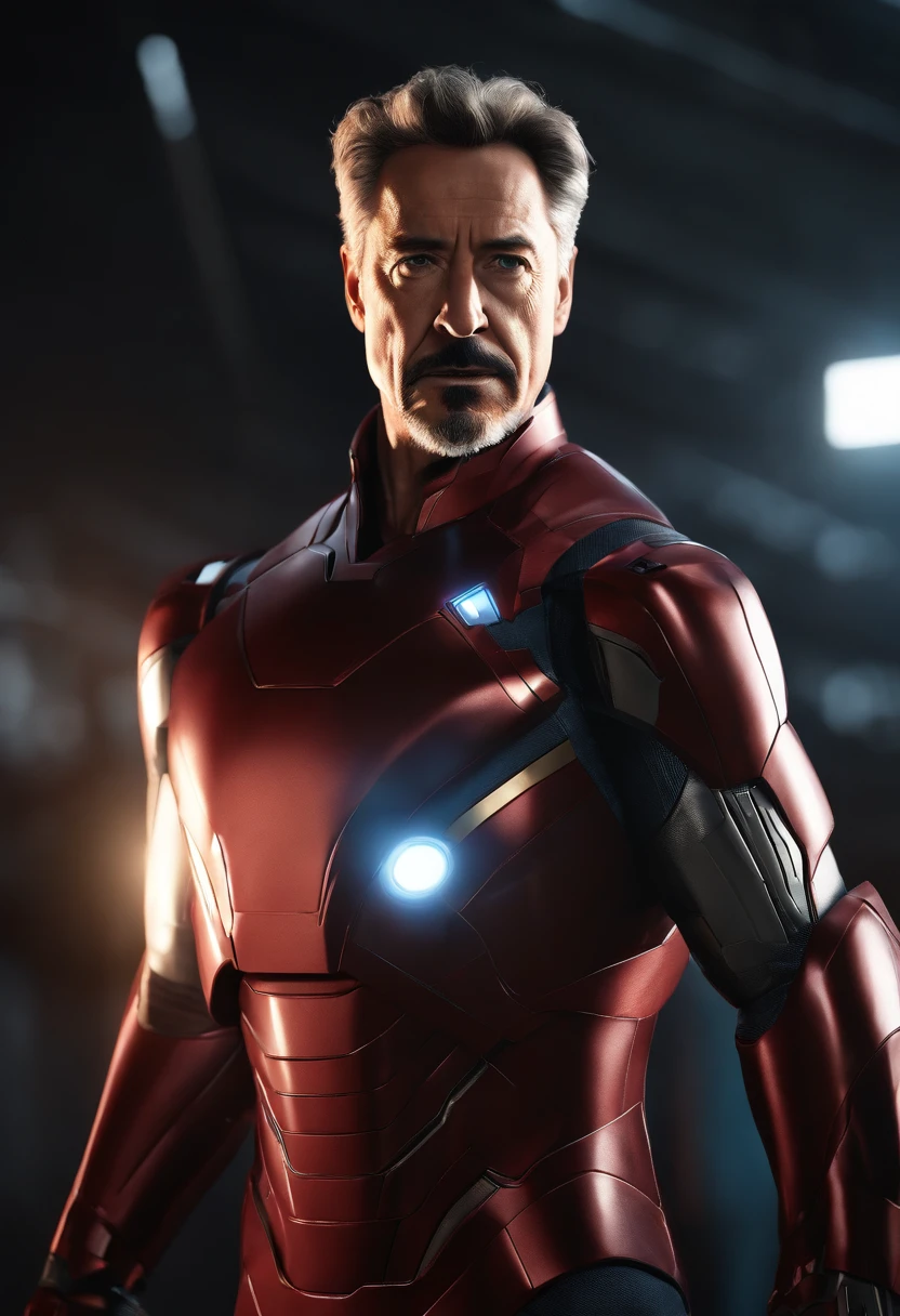 Iron man in a suit with glowing eyes - SeaArt AI