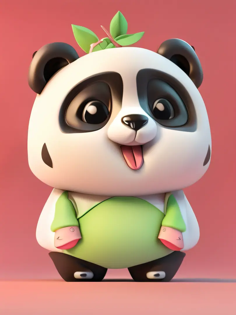a cute giant panda, in school uniform， 3D CG rendering