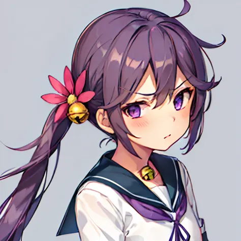 best quality, masterpiece, highres, solo, {akebono_kantaicollection:1.15}, purple_hair, long_hair, hair_ornament, side_ponytail,...