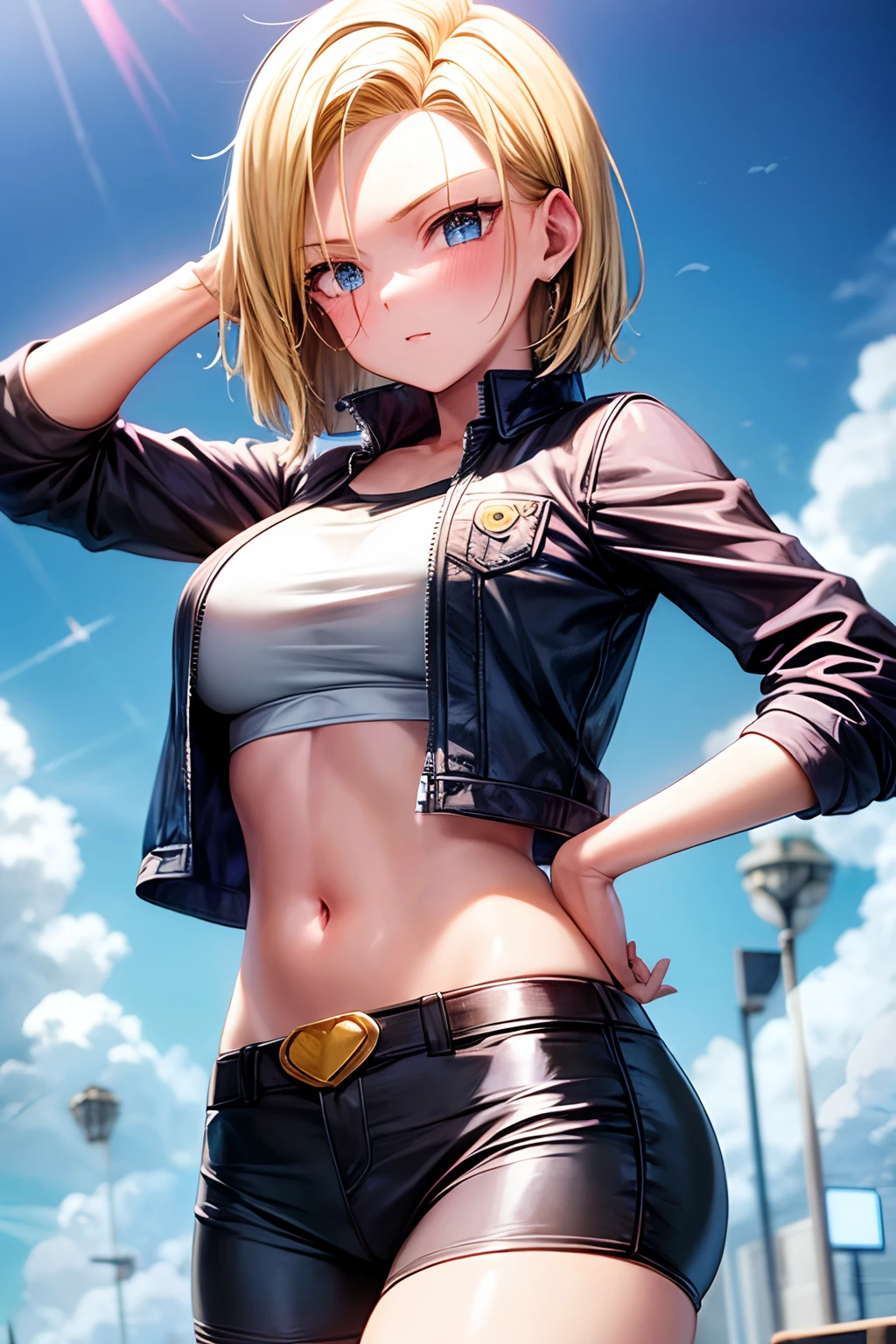 1 Mädchen, android 18, erröten