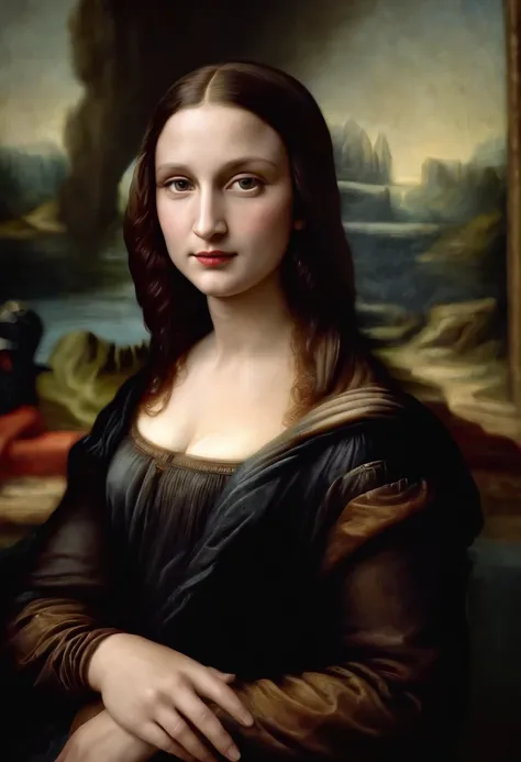 Painting of a woman with long hair and a smile on her face - SeaArt AI