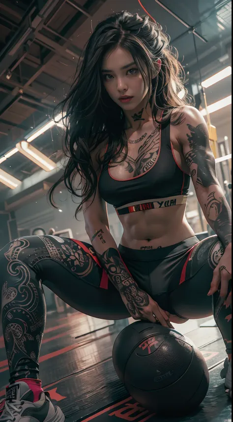Cyberpunk Girl Wearing Leggings and a sports bra