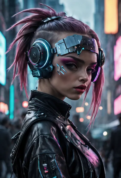 (top-quality,8K,32K,​masterpiece,UHD:1.3),ultra high res,(Photorealsitic:1.4),RAW photo, cyber punk girl,  detailed cute face,cy...