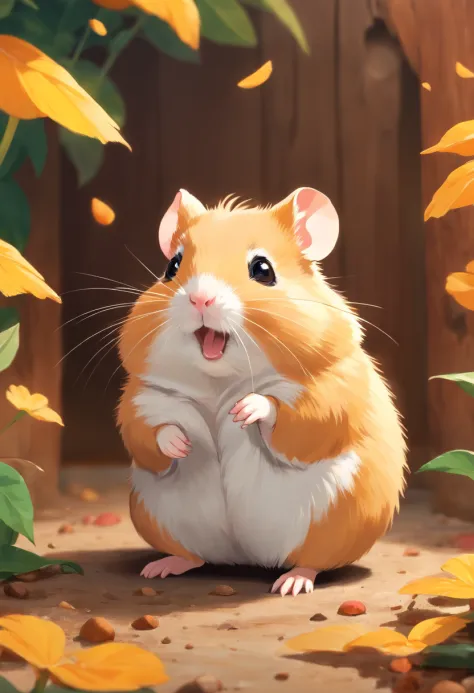 An ultra-detailed, high-resolution (4k, 8k) masterpiece prompt with a cute hamster as the main subject. The hamster should have adorable, detailed features, including its eyes, nose, and lips. The prompt should focus on capturing the cuteness and charm of ...