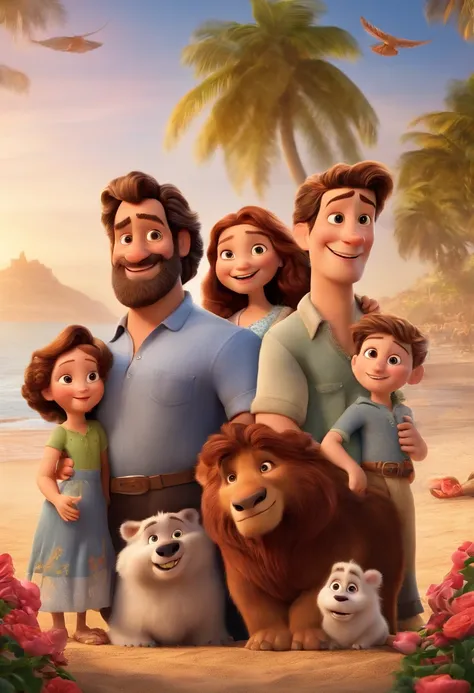 a Disney Pixar movie poster showing a family. The father is the same ...